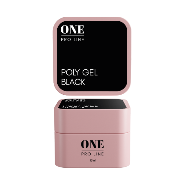 ONE POLY GEL BLACK, 15 ml   