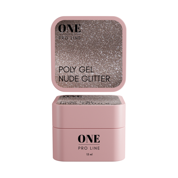ONE POLY GEL NUDE GLITTER, 15 ml   