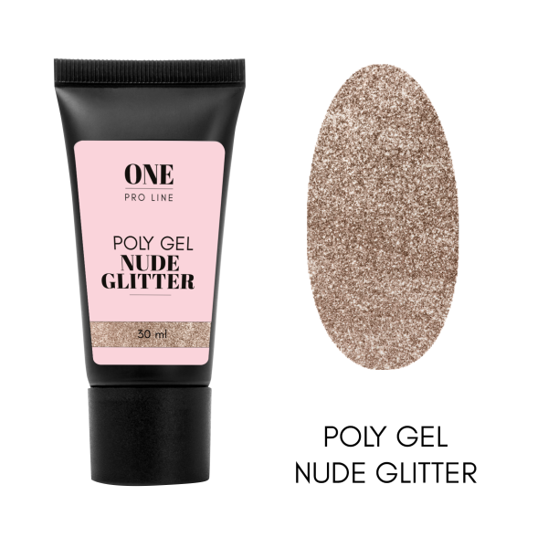 ONE POLY GEL NUDE GLITTER (tube), 30ml